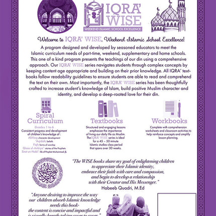 Iqra' Wise (Weekend Islamic School Excellence) Workbook: Grade Five