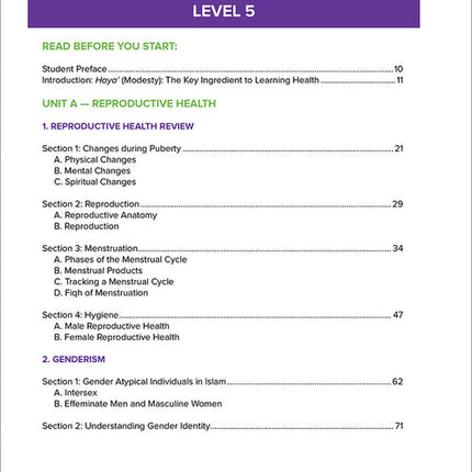 Health and Wellness - from an Islamic Perspective, Level 5
