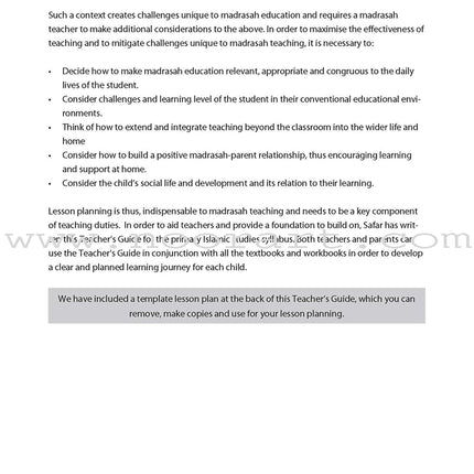 Safar Teacher's Guide for Islamic Studies: Level 6