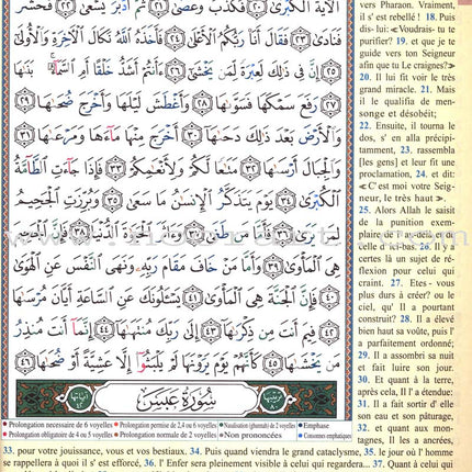Tajweed Qur'an (Juz' Amma, With French Translation and Transliteration) مصحف التجويد